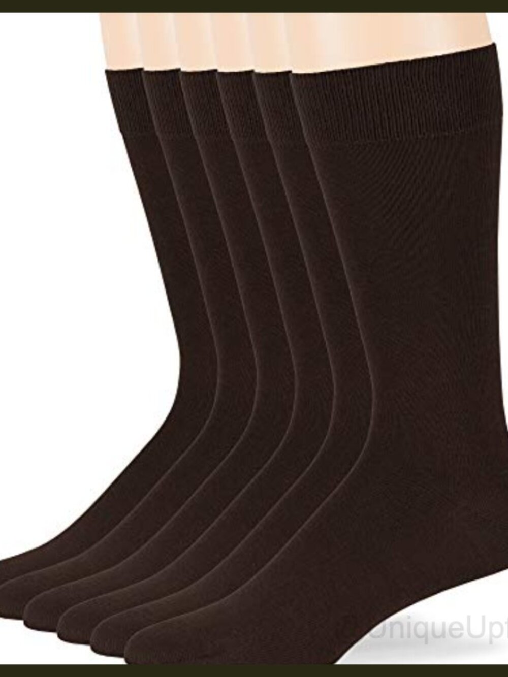 Men's Cotton Crew Dress Socks 6 Pack Seamless Stay-Up Calf Socks Business Casual